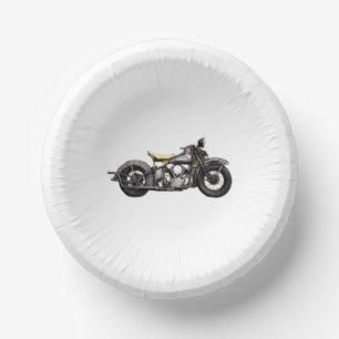 Vintage Motorcycle Motorbike Wedding Cool Theme Paper Plate