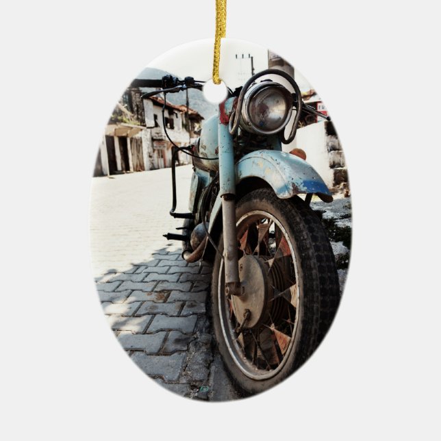 Vintage Motorcycle Ornament (Front)