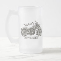 Vintage Motorcycle Personalised NAME Biker Garage
