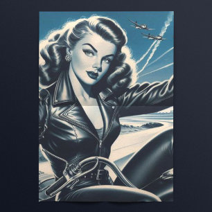 Vintage Motorcycle Pin Up Tissue Paper