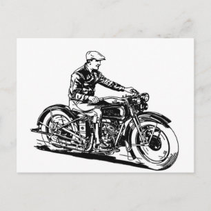 Vintage Motorcycle Postcard