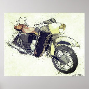 Vintage Motorcycle Poster