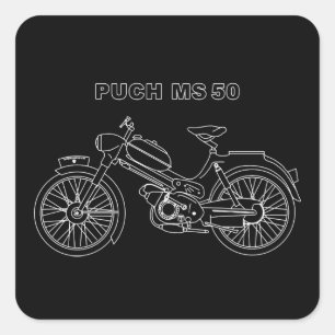 Vintage Motorcycle PUCH MS 50 Square Sticker
