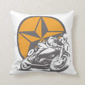 Vintage Motorcycle Racing Circle Star Cushion