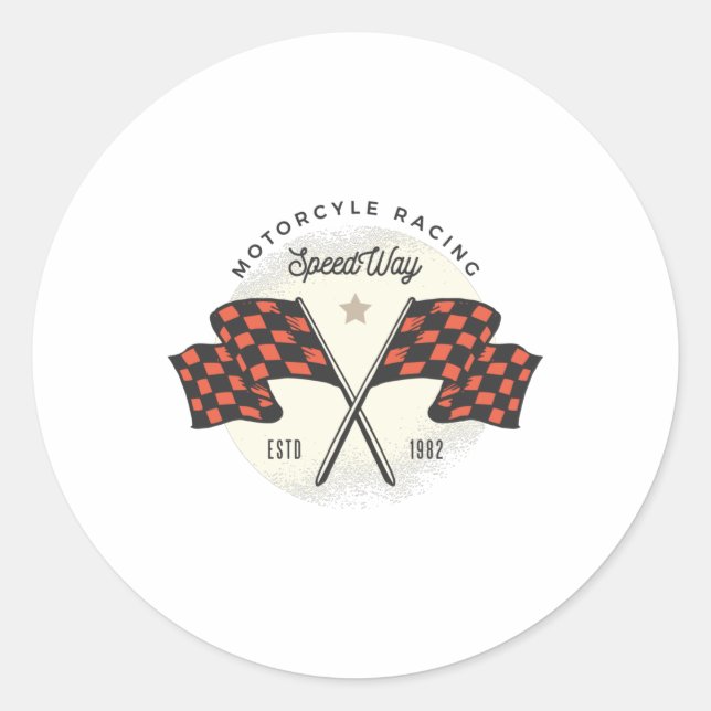 Vintage Motorcycle Racing Classic Round Sticker (Front)