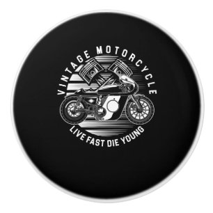 Vintage Motorcycle Racing Gift For Biker Ceramic Knob