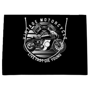 Vintage Motorcycle Racing Gift For Biker Large Gift Bag