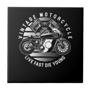 Vintage Motorcycle Racing Gift For Biker Tile