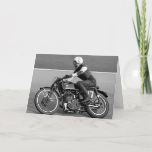 Vintage Motorcycle Racing Greeting Card