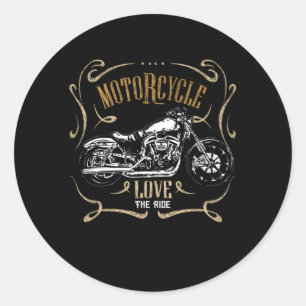 Vintage Motorcycle Rider Motorcycle Lover Biker Classic Round Sticker
