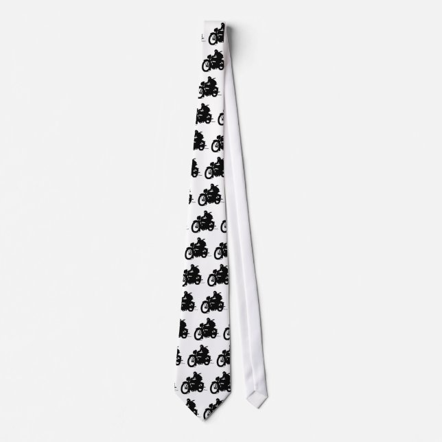 Vintage Motorcycle Silhouette Silky Mens' Neck Tie (Front)