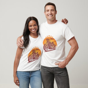 Vintage Motorcycle Sunset Biker Ride Tee