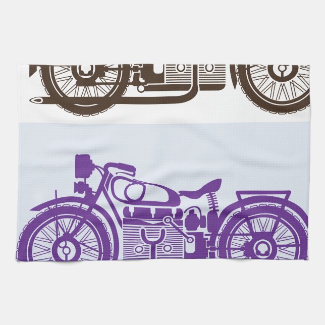 Vintage Motorcycle Tea Towel (Horizontal)