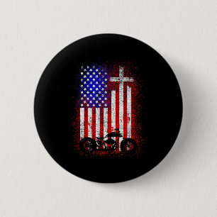 Vintage Motorcycle Usa Flag Christian Faith For Bi 6 Cm Round Badge