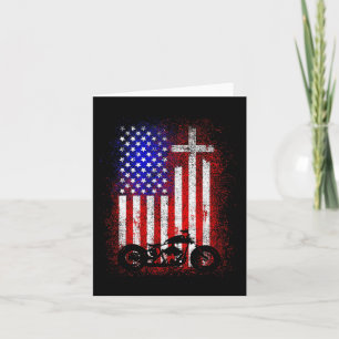 Vintage Motorcycle Usa Flag Christian Faith For Bi Card