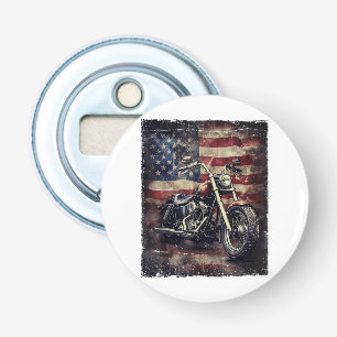Vintage Motorcycle USA Flag Retro Biker American Bottle Opener
