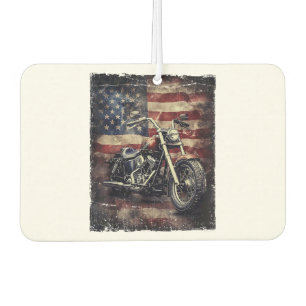 Vintage Motorcycle USA Flag Retro Biker American Car Air Freshener