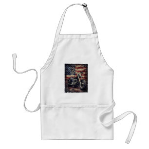 Vintage Motorcycle USA Flag Retro Biker American Standard Apron