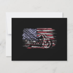 Vintage Motorcycle USA Flag Retro Biker, Motorcycl