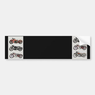 VINTAGE MOTORCYCLES BUMPER STICKER