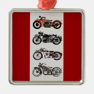 VINTAGE MOTORCYCLES METAL TREE DECORATION