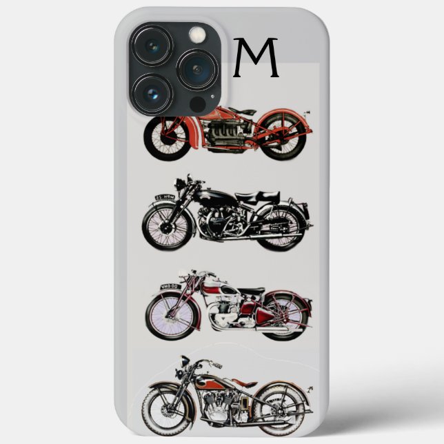 VINTAGE MOTORCYCLES MONOGRAM Case-Mate iPhone CASE (Back)