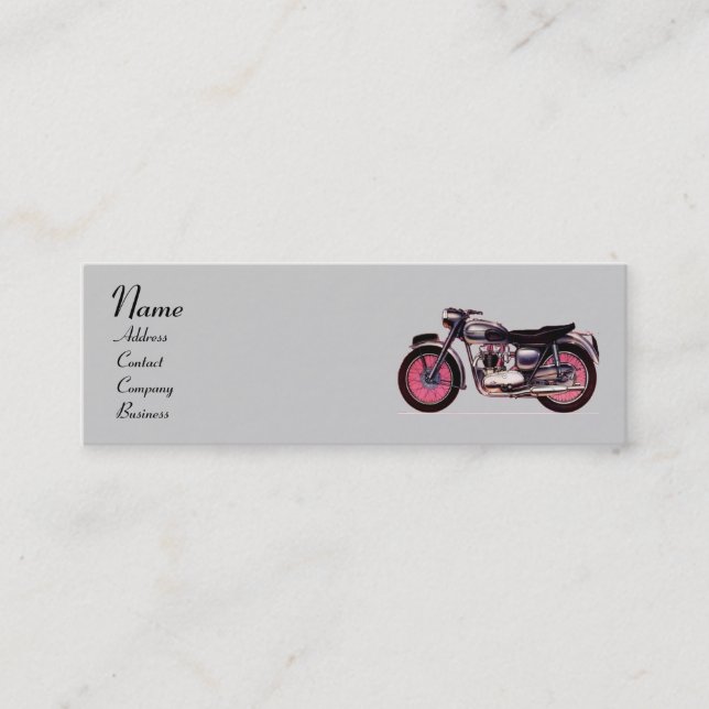 VINTAGE MOTORCYCLES MONOGRAM MINI BUSINESS CARD (Front)