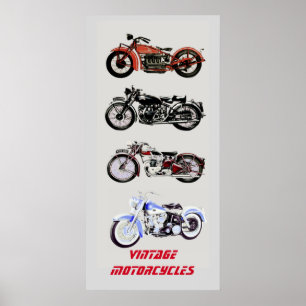 ViNTAGE MOTORCYCLES Poster