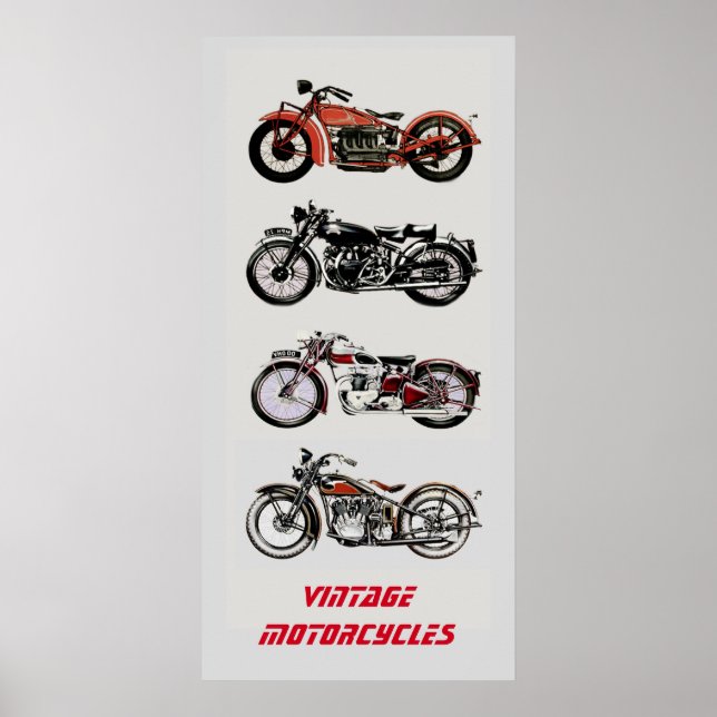ViNTAGE MOTORCYCLES Poster (Front)