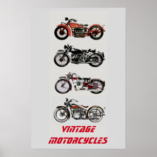 ViNTAGE MOTORCYCLES Poster