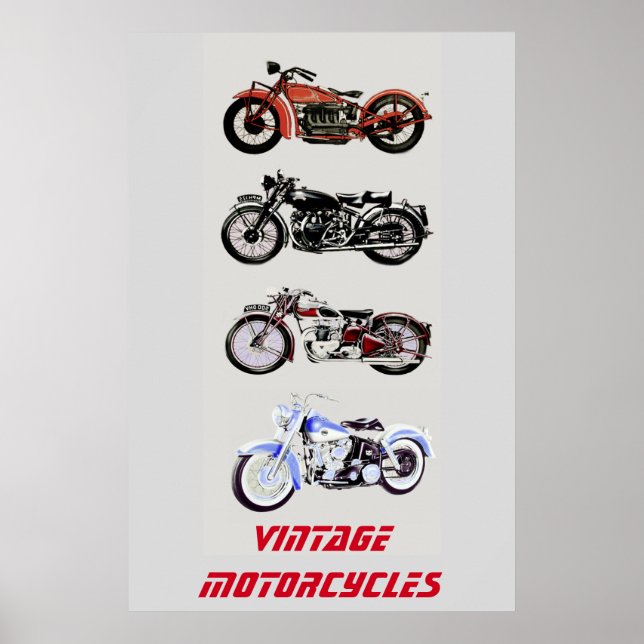 ViNTAGE MOTORCYCLES Poster (Front)