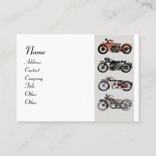VINTAGE MOTORCYCLES Red Black White Business Card