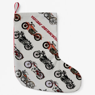 VINTAGE MOTORCYCLES SMALL CHRISTMAS STOCKING