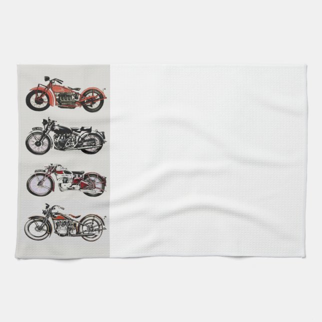 VINTAGE MOTORCYCLES TEA TOWEL (Horizontal)