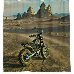 vintage motorcyclist birthday gift shower curtain