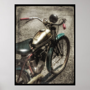 Vintage Motorised Bicycle Poster