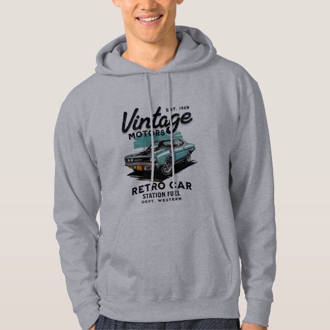 Vintage Motors Retro Car Hoodie (Front)