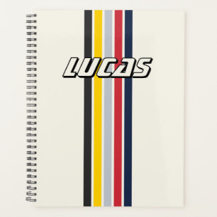 Vintage Motorsport Racing Stripe Name Retro Car Planner