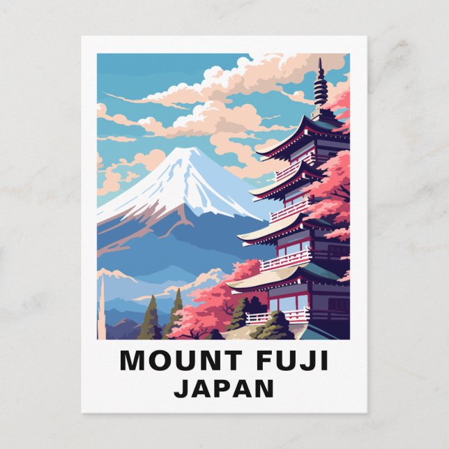 Vintage Mount Fuji, Japan Travel Postcard (Front)