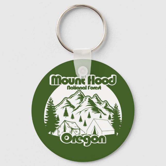 Vintage Mount Hood National Forest Key Ring (Front)