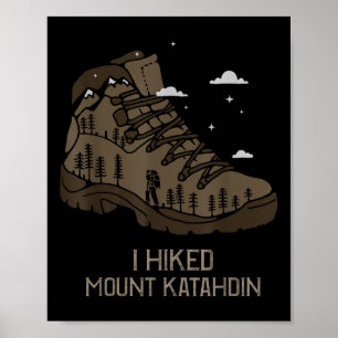Vintage Mount Katahdin Camping Hiking Boot Poster