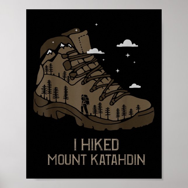 Vintage Mount Katahdin Camping Hiking Boot  Poster (Front)