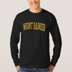 Vintage Mount Rainier Distressed Gold Varsity Styl T-Shirt