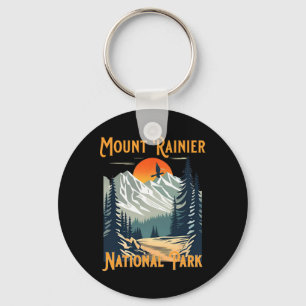 Vintage Mount Rainier National Park Souvenir Hikin Key Ring