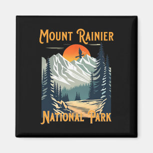 Vintage Mount Rainier National Park Souvenir Hikin Magnet