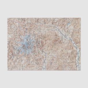 Vintage Mount Rainier Topographical Map Tissue Paper