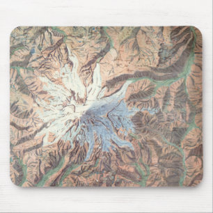 Vintage Mount Rainier Topographical Map Washington Mouse Mat