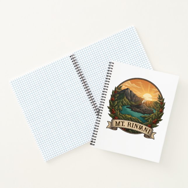Vintage Mount Rinjani Indonesia Volcano Retro Notebook (Inside)