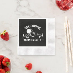 Vintage Mount Shasta California Travel Napkin