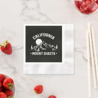 Vintage Mount Shasta California Travel Napkin